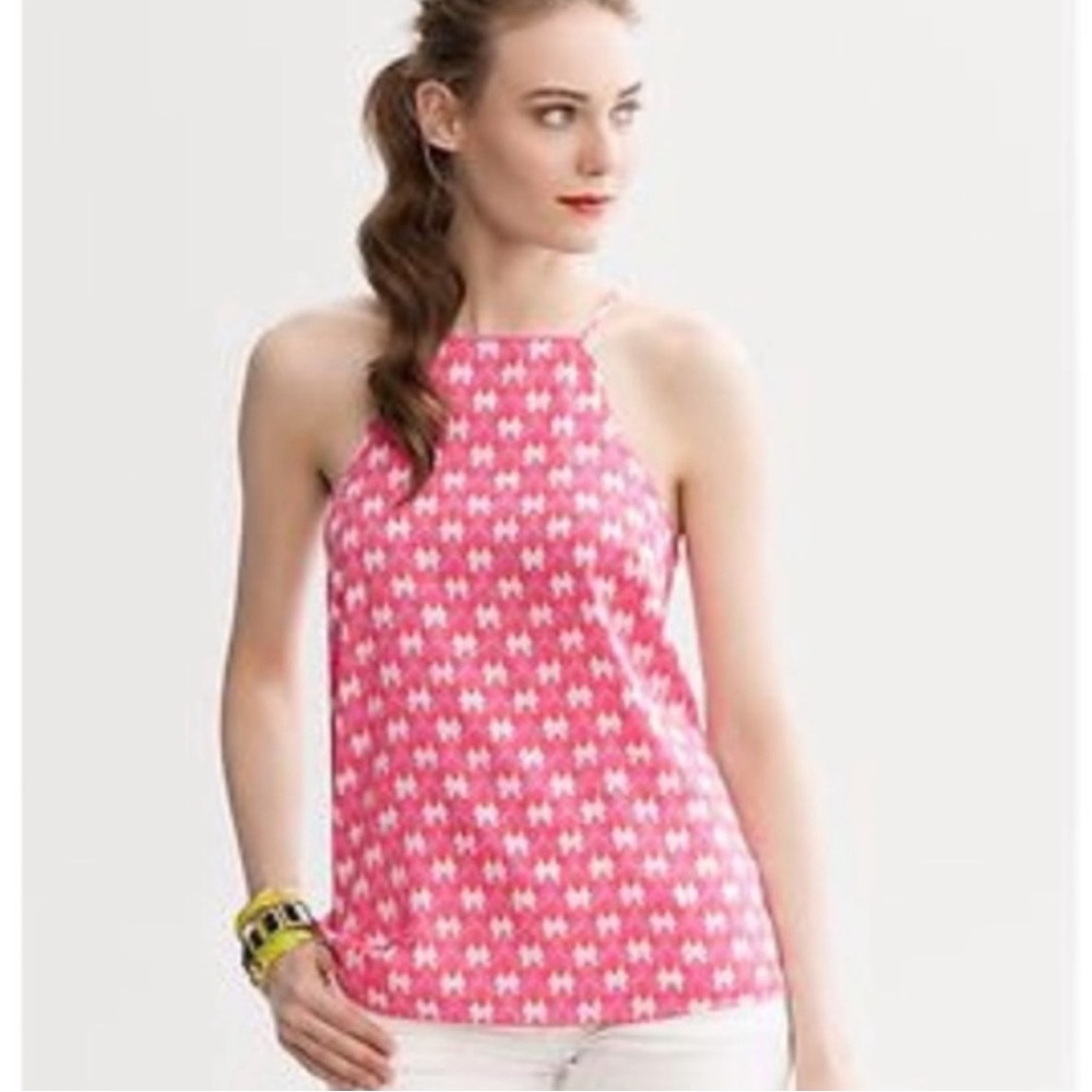 Banana Republic Milly Silk Pink Halter Neck Women's Top